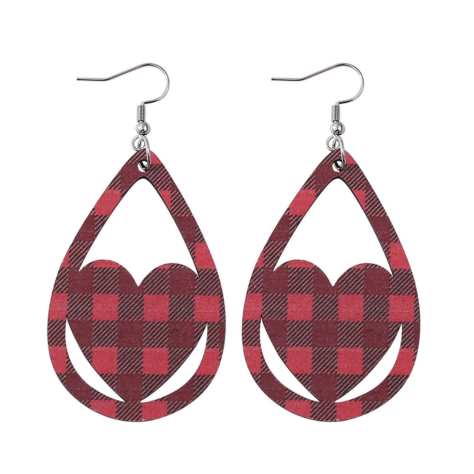 Red Tartan Plaid Holiday Earrings, cork earrings, hypoallergenic stain –  Constant Baubling